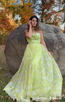 Chiffon Sweetheart Collar Spaghetti Straps Floor-length Dress