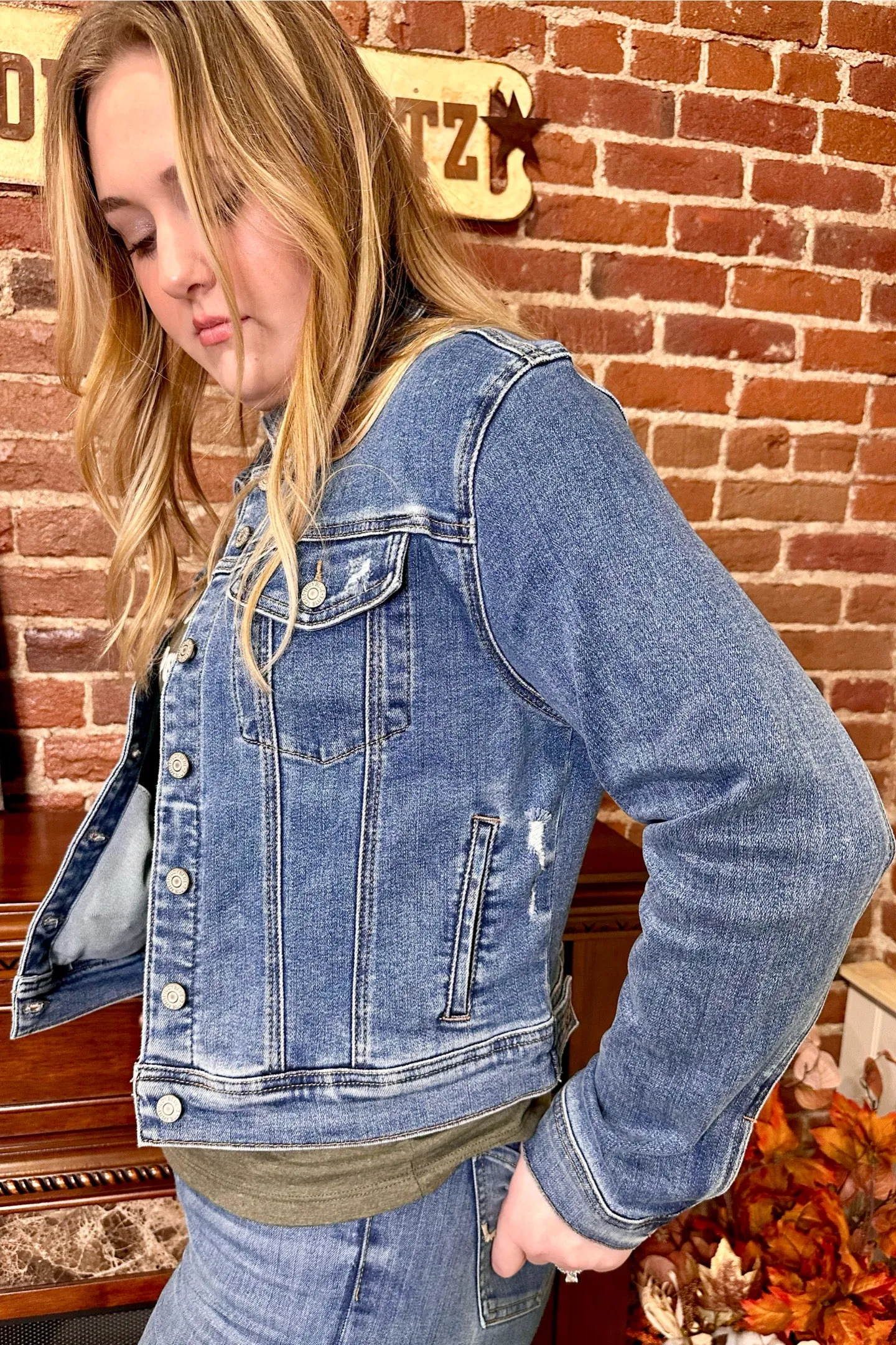 Classic Vintage Wash Denim Jacket by Judy Blue