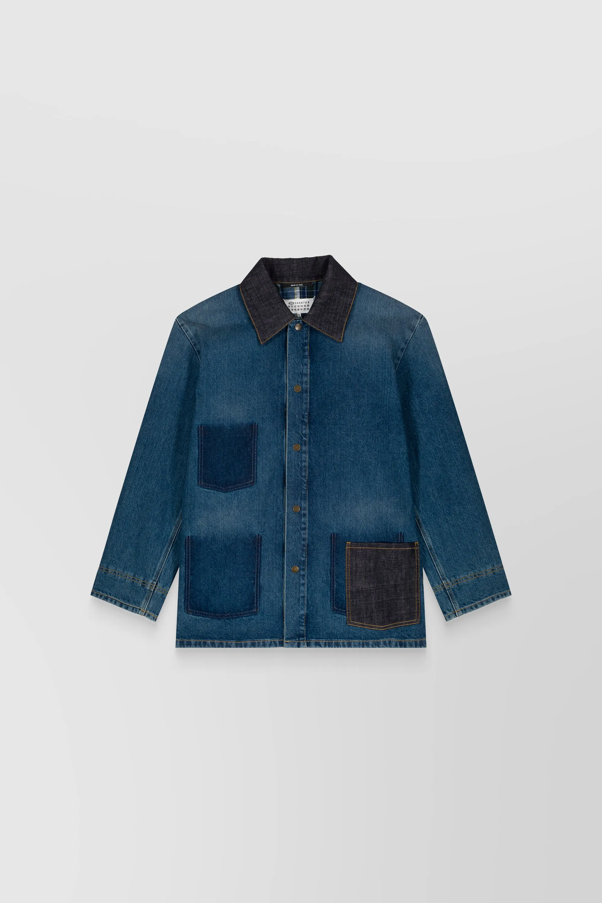 Combo denim boxy jacket