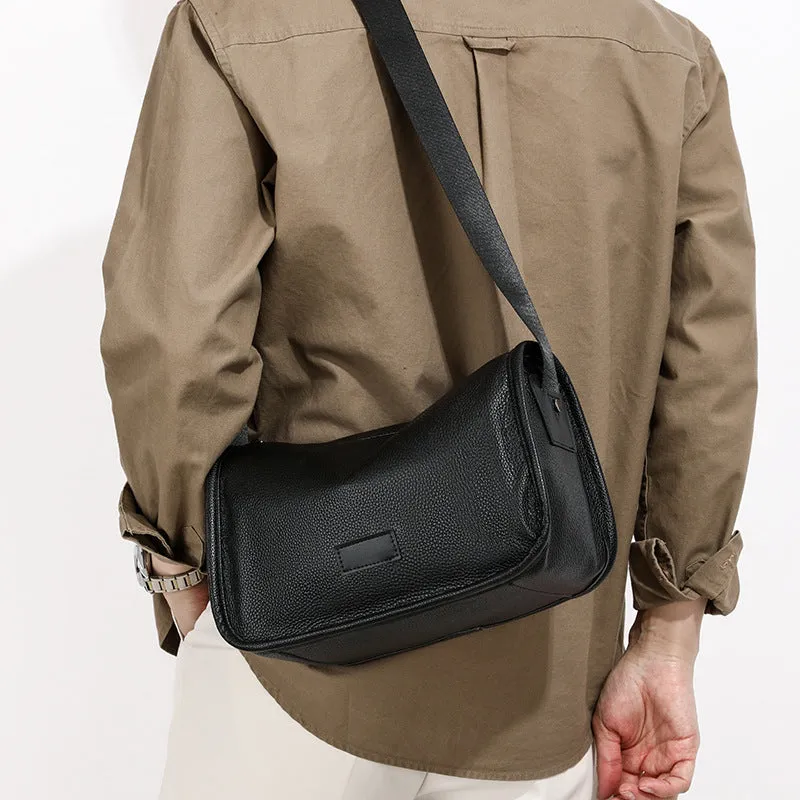 deanwangkt  New Men's Leather Shoulder Bag First Layer Cowhide Messenger Bag Business Casual Small Crossbody Bag Large Capacity Soft Cowhide Back