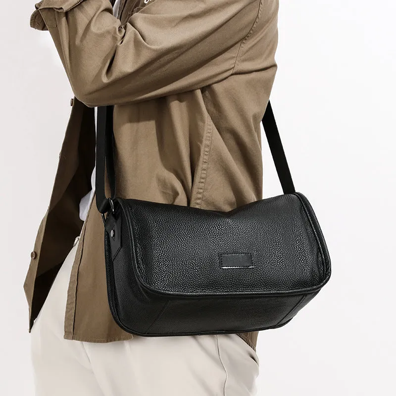 deanwangkt  New Men's Leather Shoulder Bag First Layer Cowhide Messenger Bag Business Casual Small Crossbody Bag Large Capacity Soft Cowhide Back