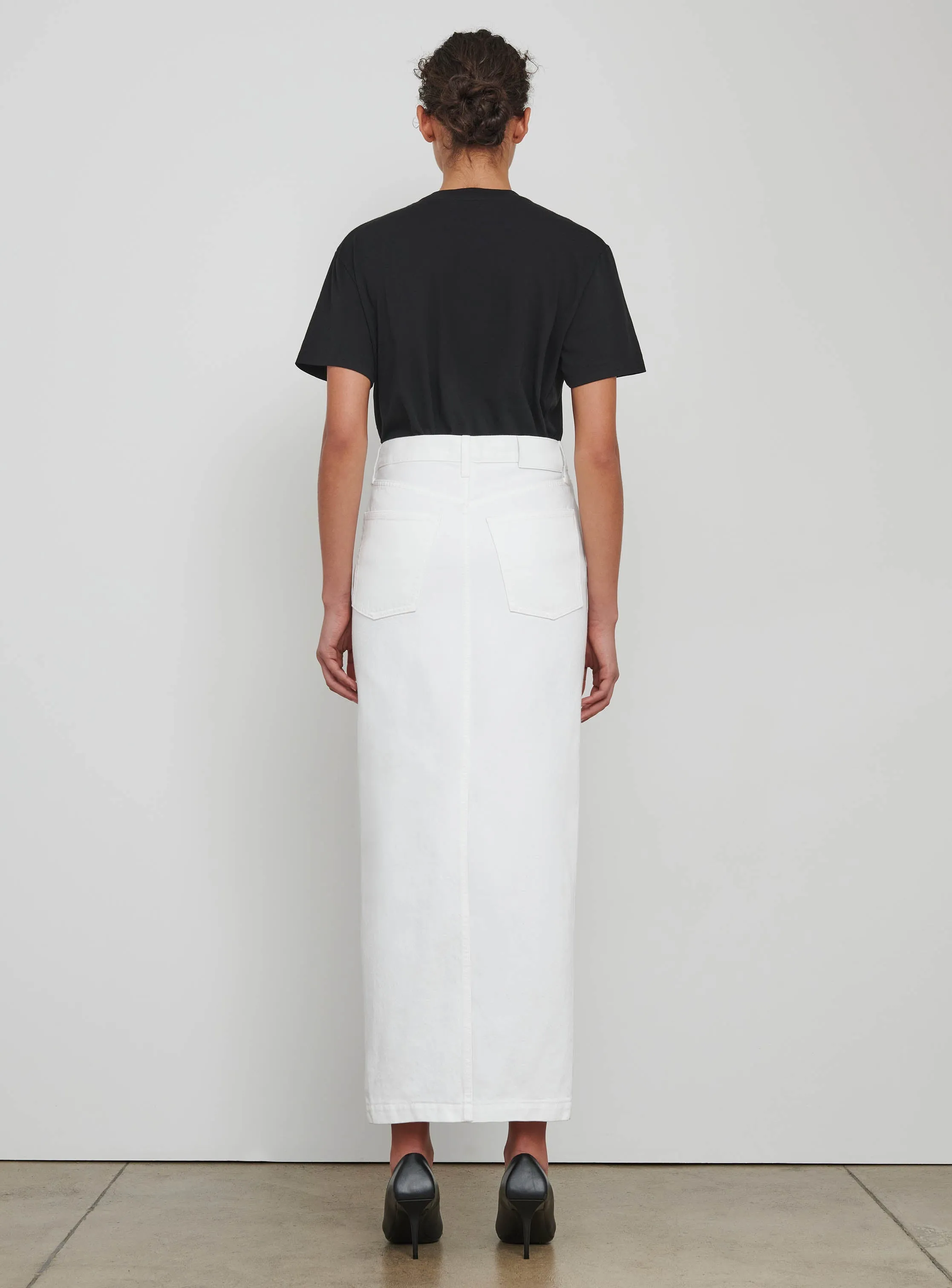 Denim Column Skirt
