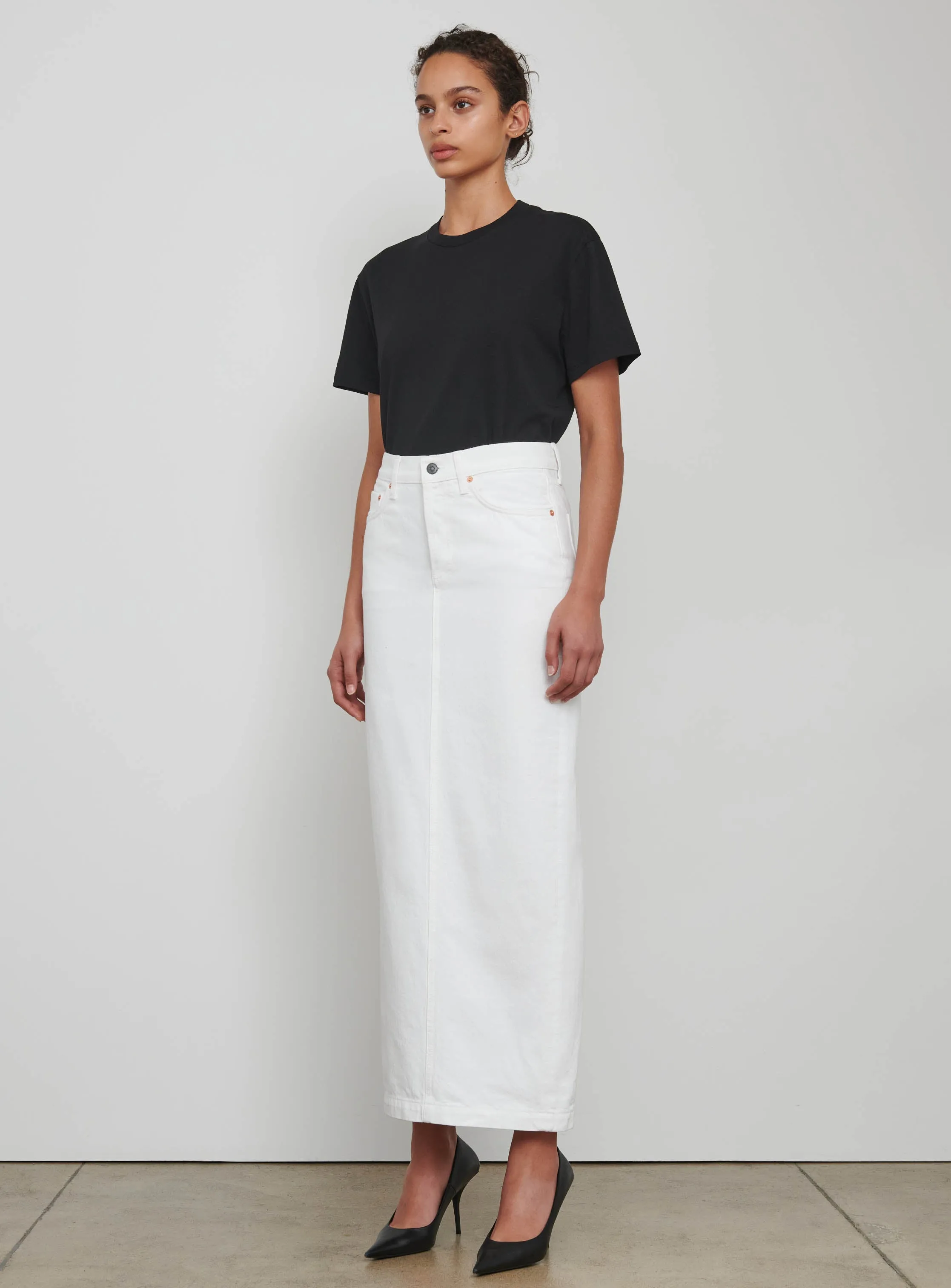 Denim Column Skirt