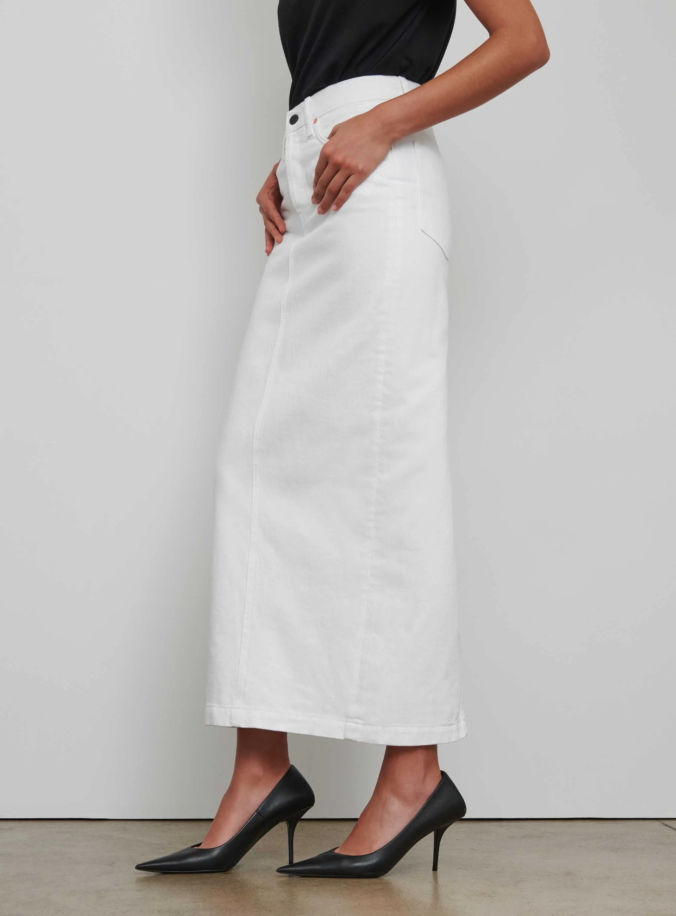 Denim Column Skirt