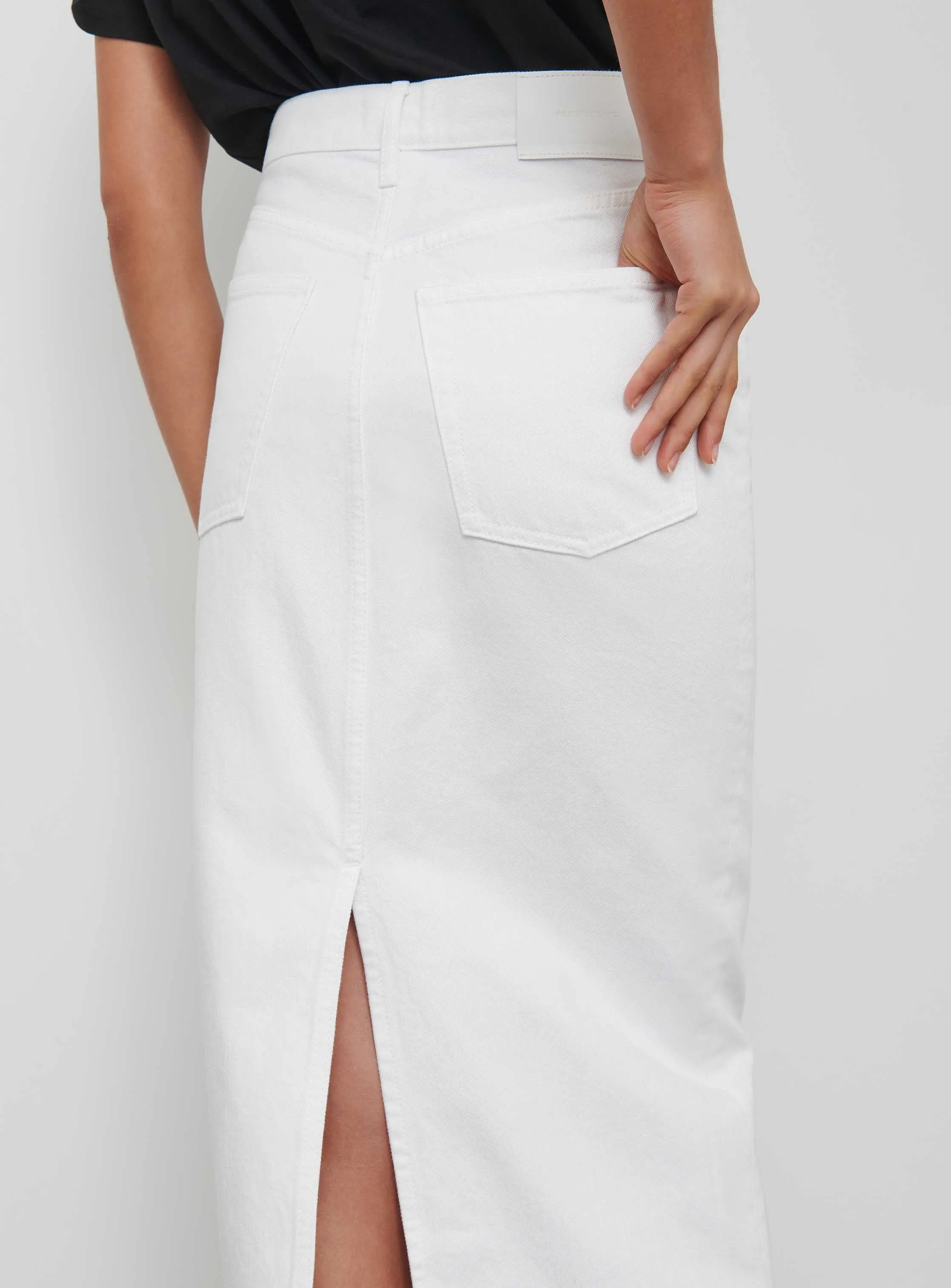 Denim Column Skirt