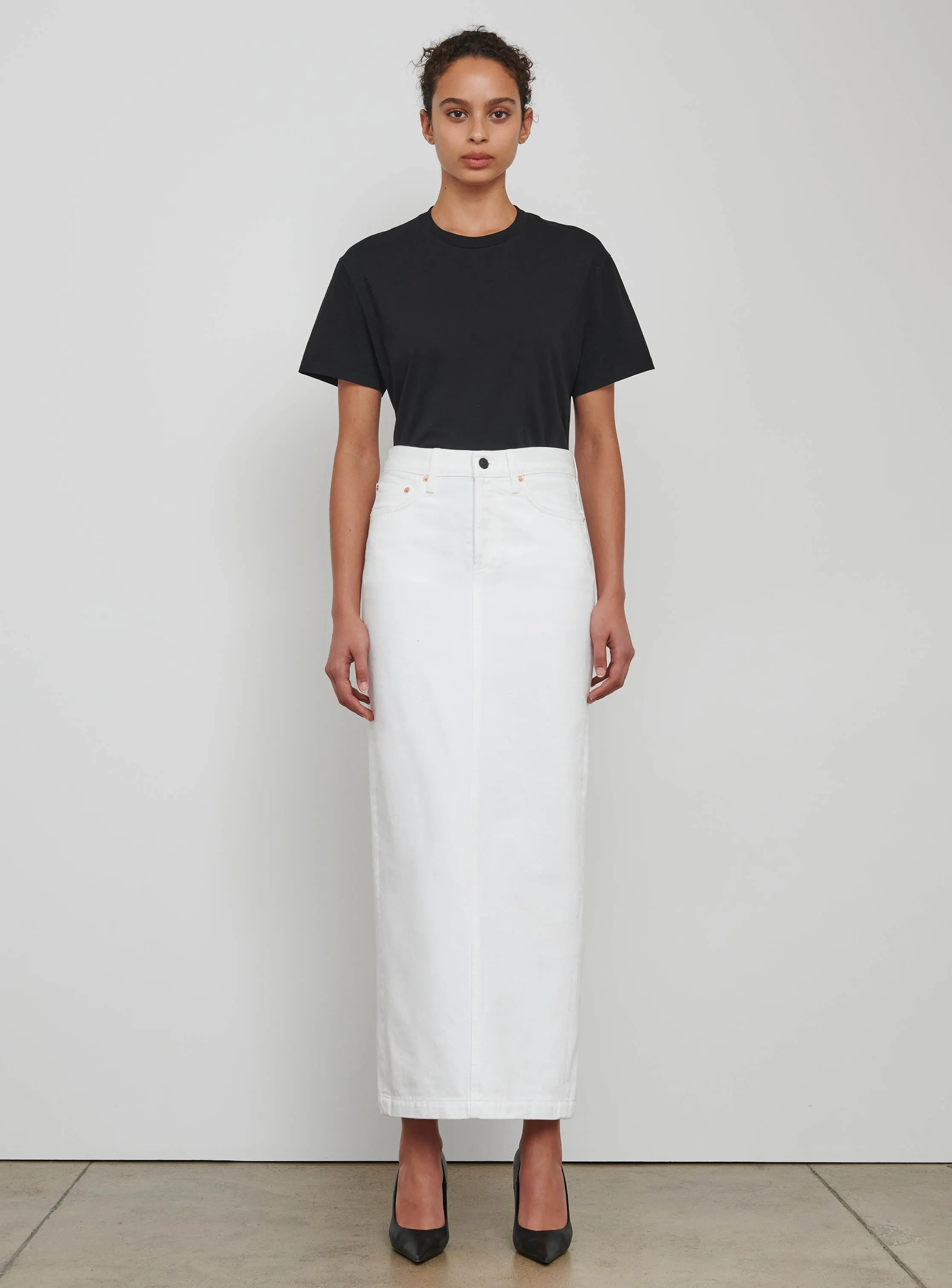 Denim Column Skirt