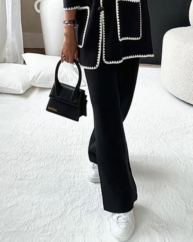 Diana | Trimmed Jacket and Casual Pants Set