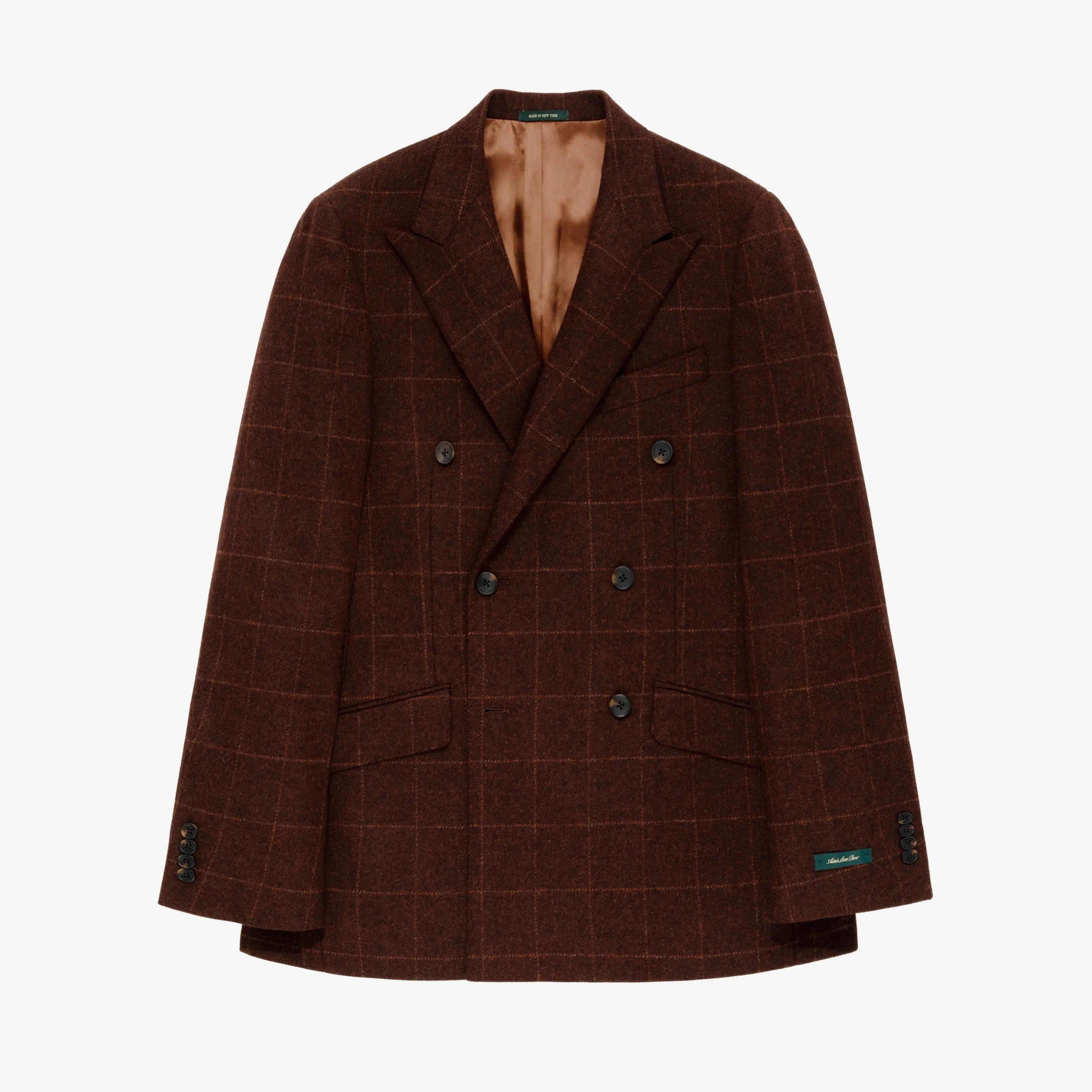 Double-Breasted Windowpane Suit Jacket