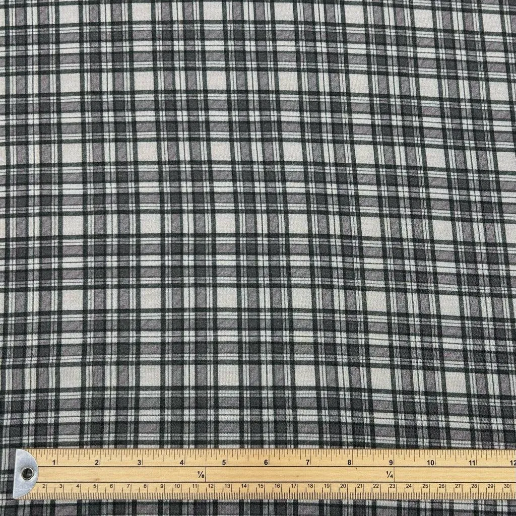 Dusty Purple Checkered Viscose Jersey Fabric