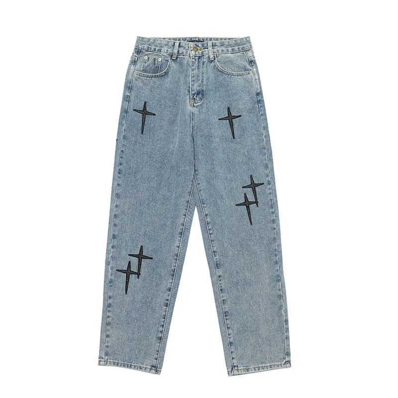 Embroidered Kross Denim Jeans