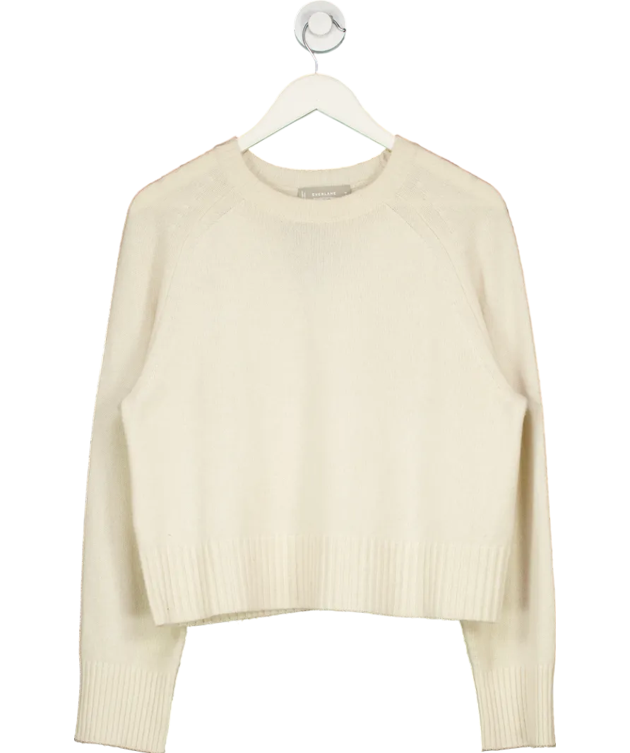 EVERLANE Cream The Boxy Crew In Cashmere UK M