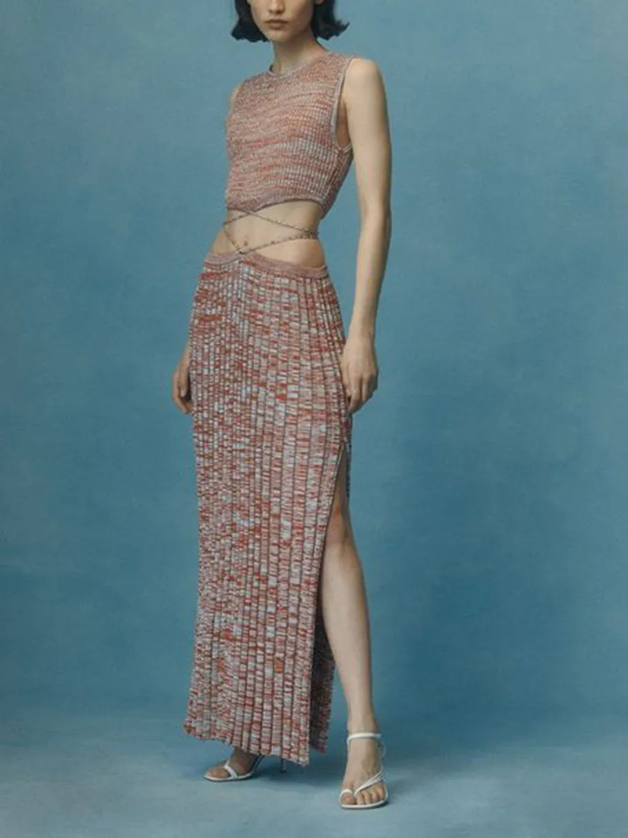 Fashion Casual Waist Hollow Ladies Suit