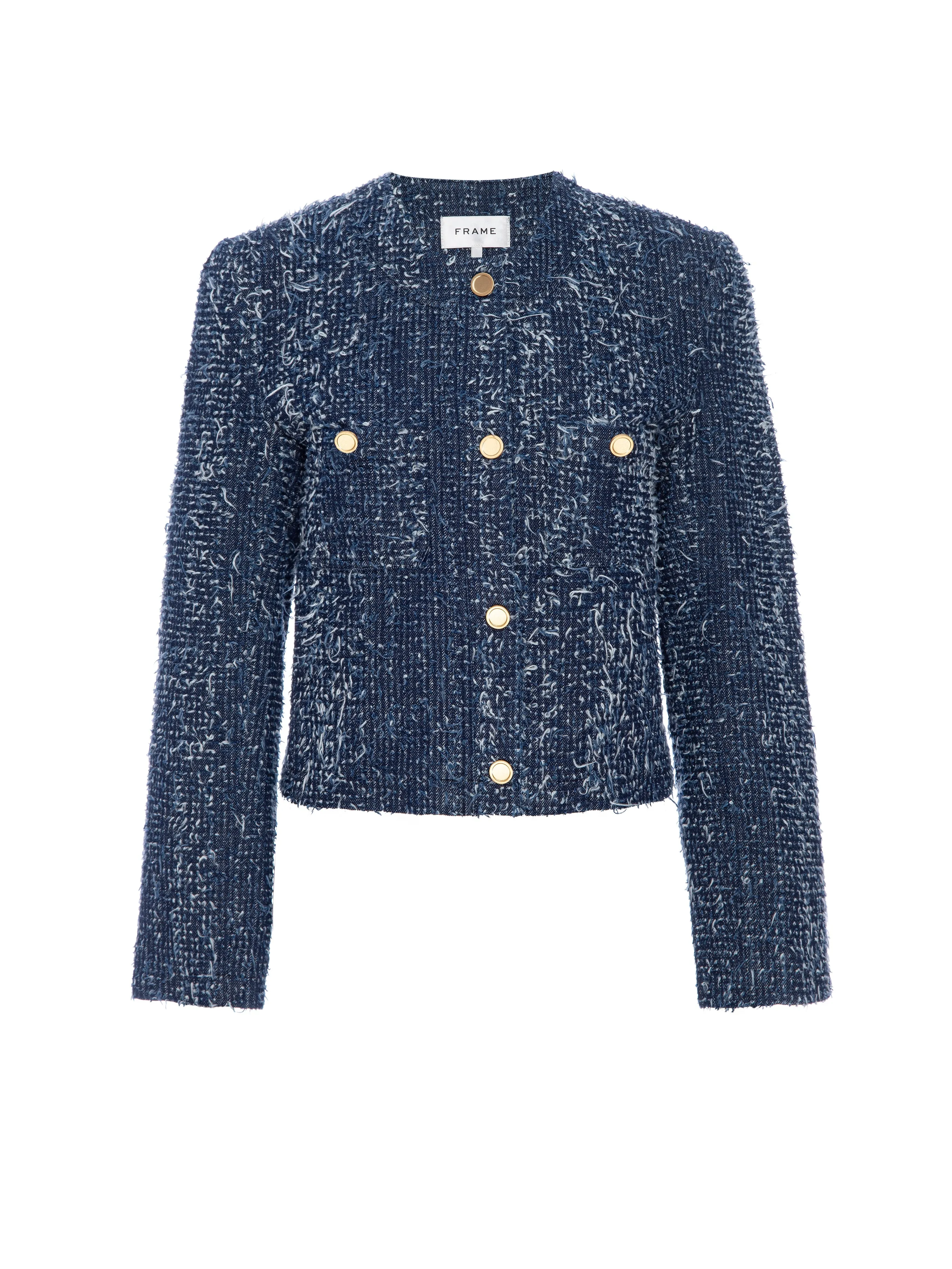 Frame - Denim Boucle Jacket in Blue Magic