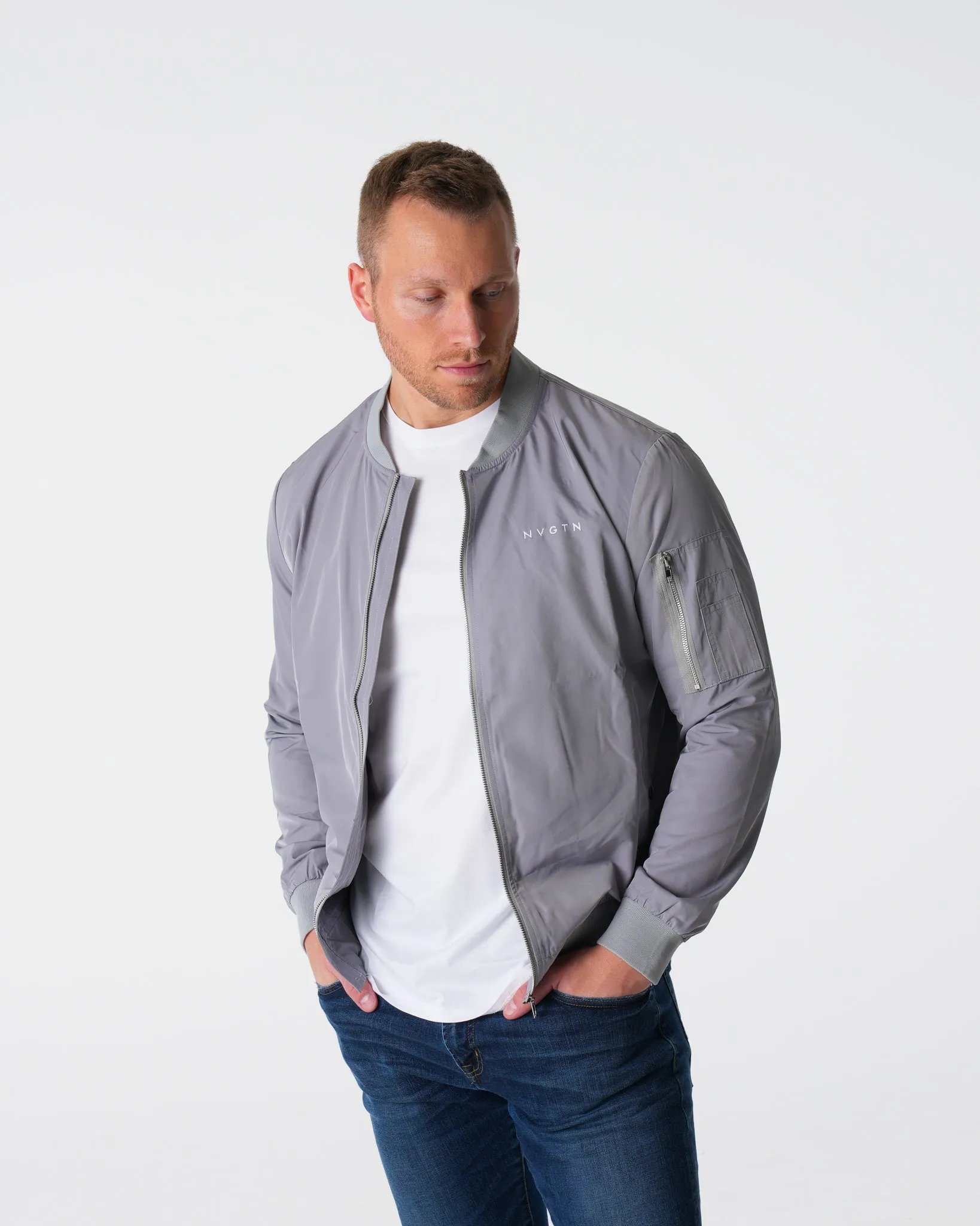 Grey Bomber Jacket