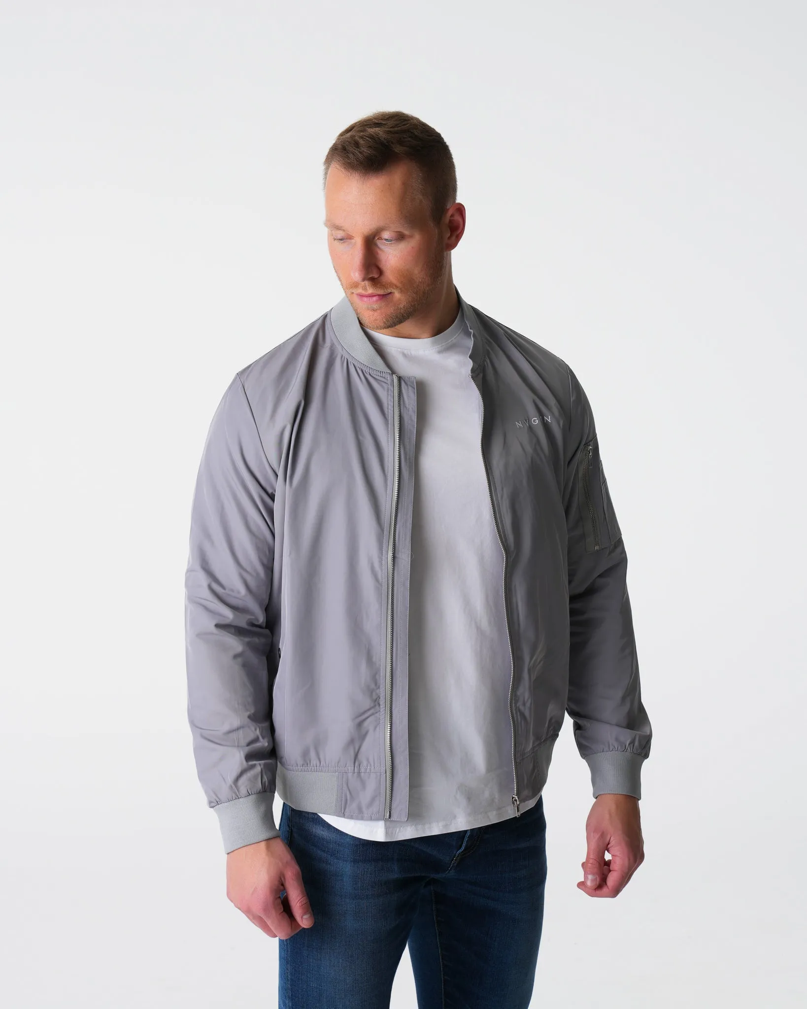 Grey Bomber Jacket