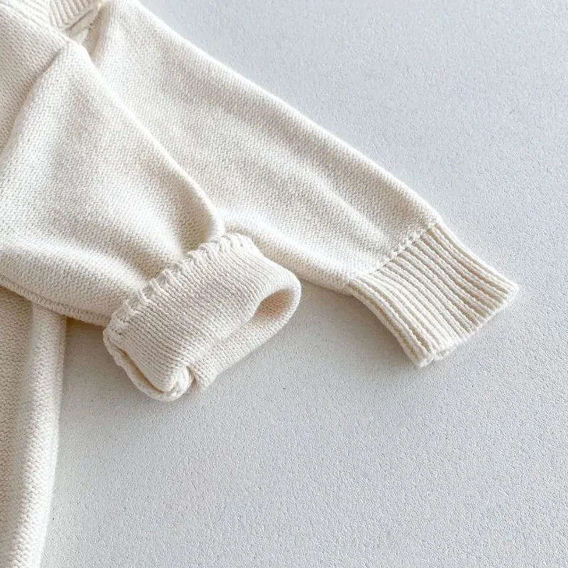 Hooded Button-Down Knit Romper
