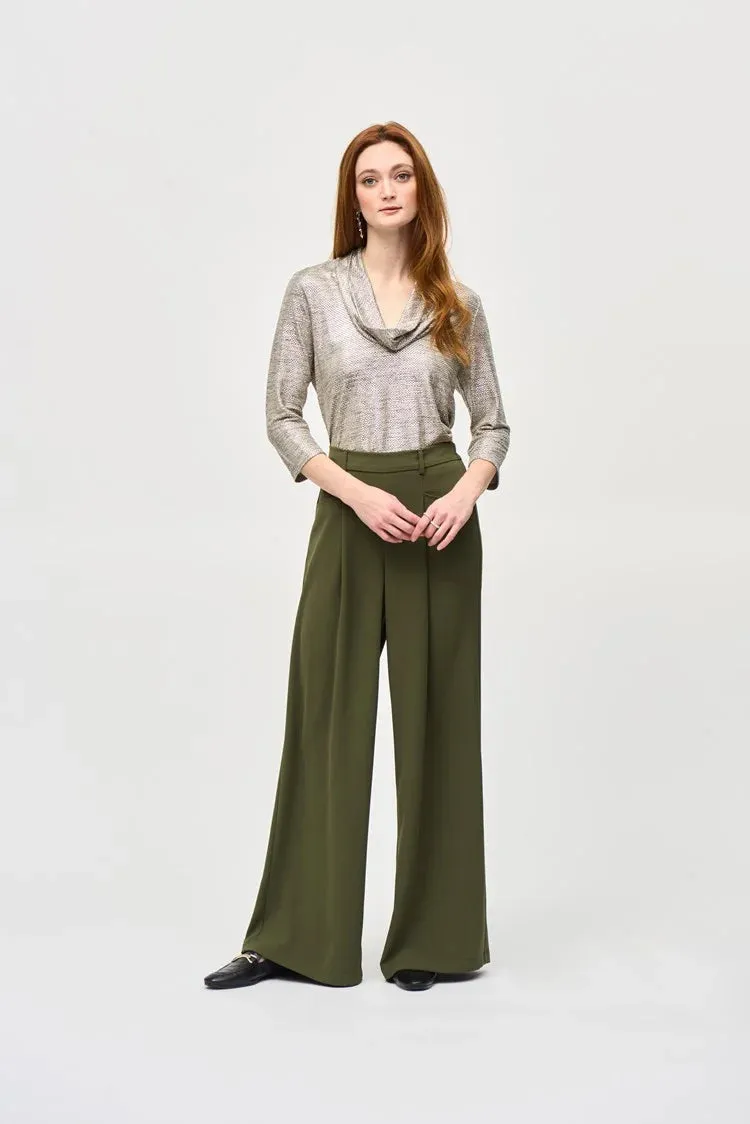 Joseph Ribkoff Foiled Knit Collar Top