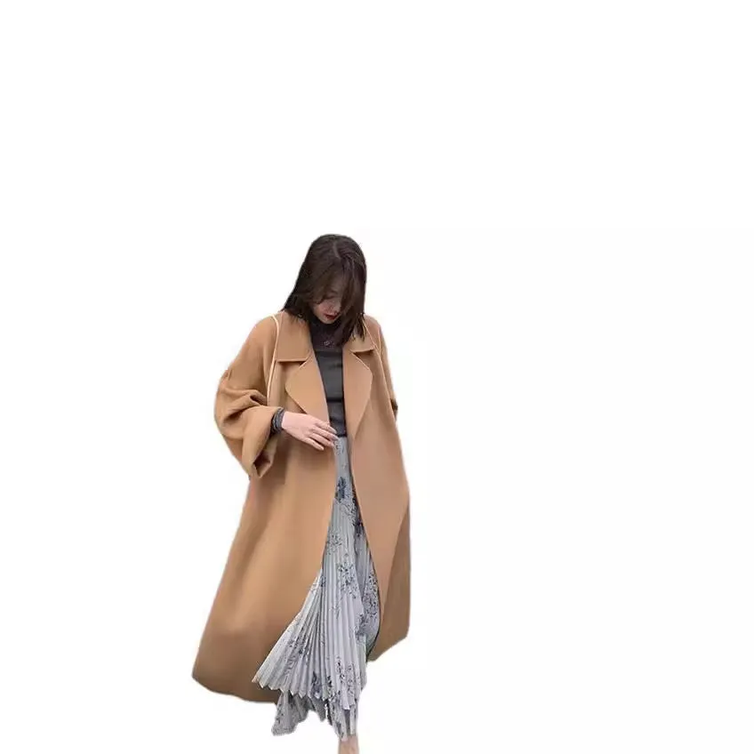 Joskaa streetwear men outfits New Sicilian Lazy Coat Elegant Double-Sided Cashmere Extended Loose plus Size High-Grade Woolen Coat