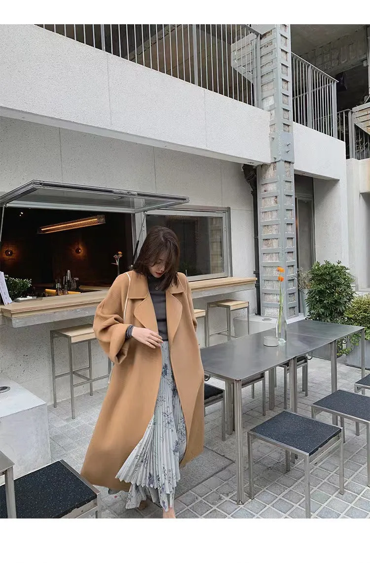 Joskaa streetwear men outfits New Sicilian Lazy Coat Elegant Double-Sided Cashmere Extended Loose plus Size High-Grade Woolen Coat