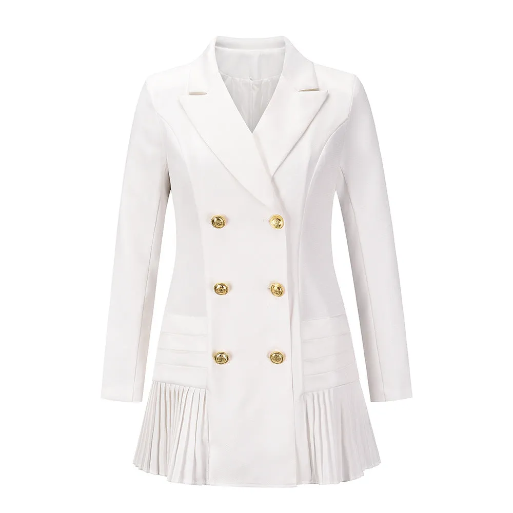 Lapel Coat Collar A Line Cardigan Dress