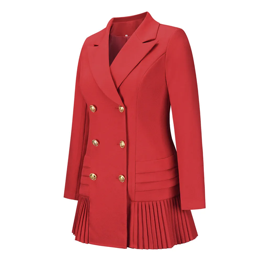 Lapel Coat Collar A Line Cardigan Dress