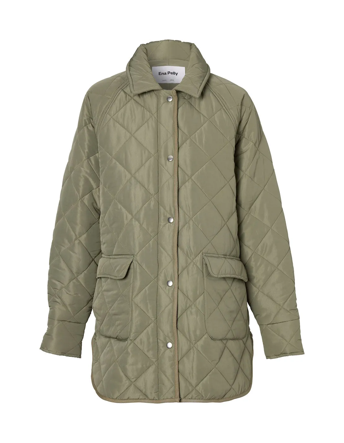 Lauren Quilted Coat - Smoke Green