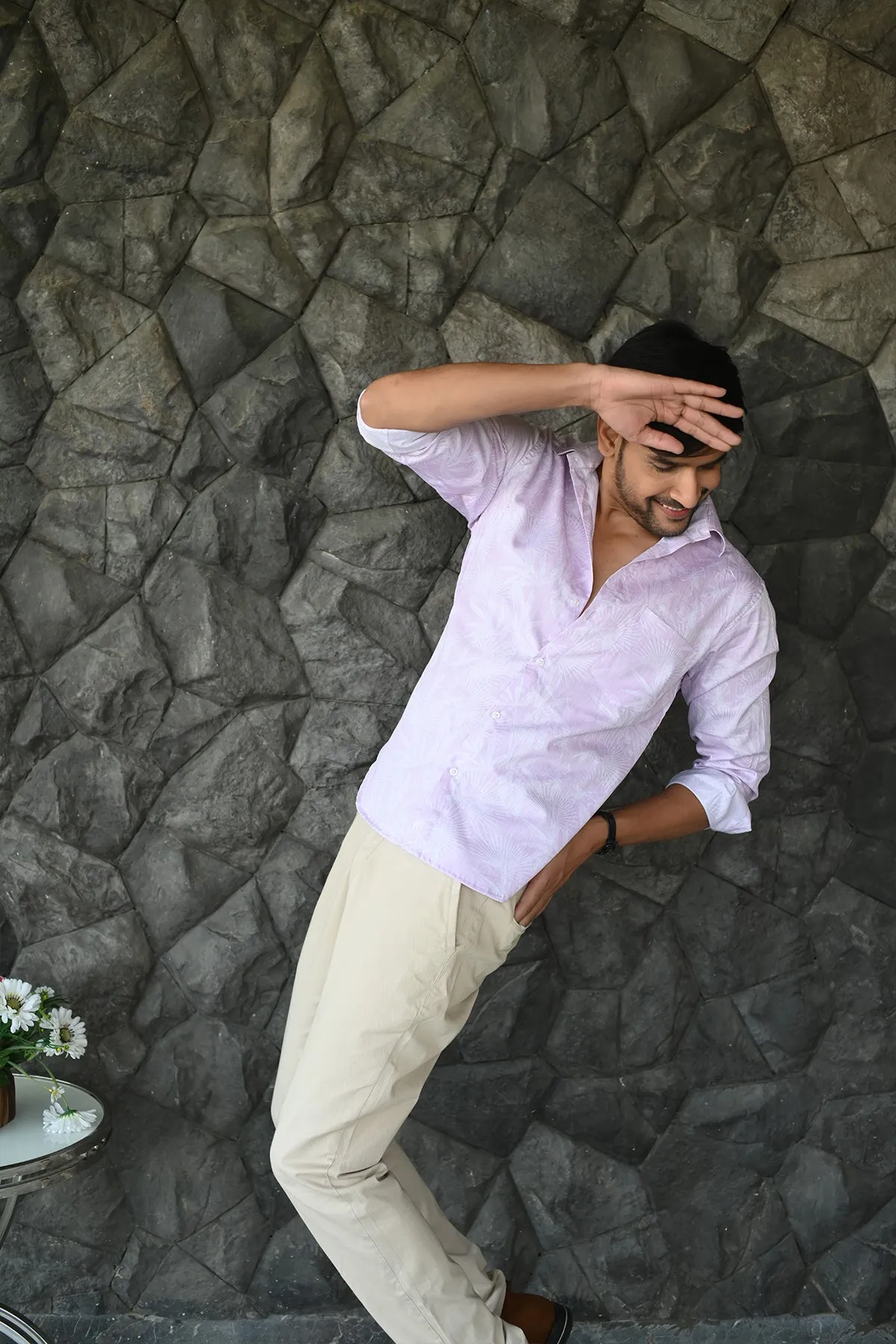 Lavender Super Premium Cotton Shirt, Full Sleeves | Style Matters
