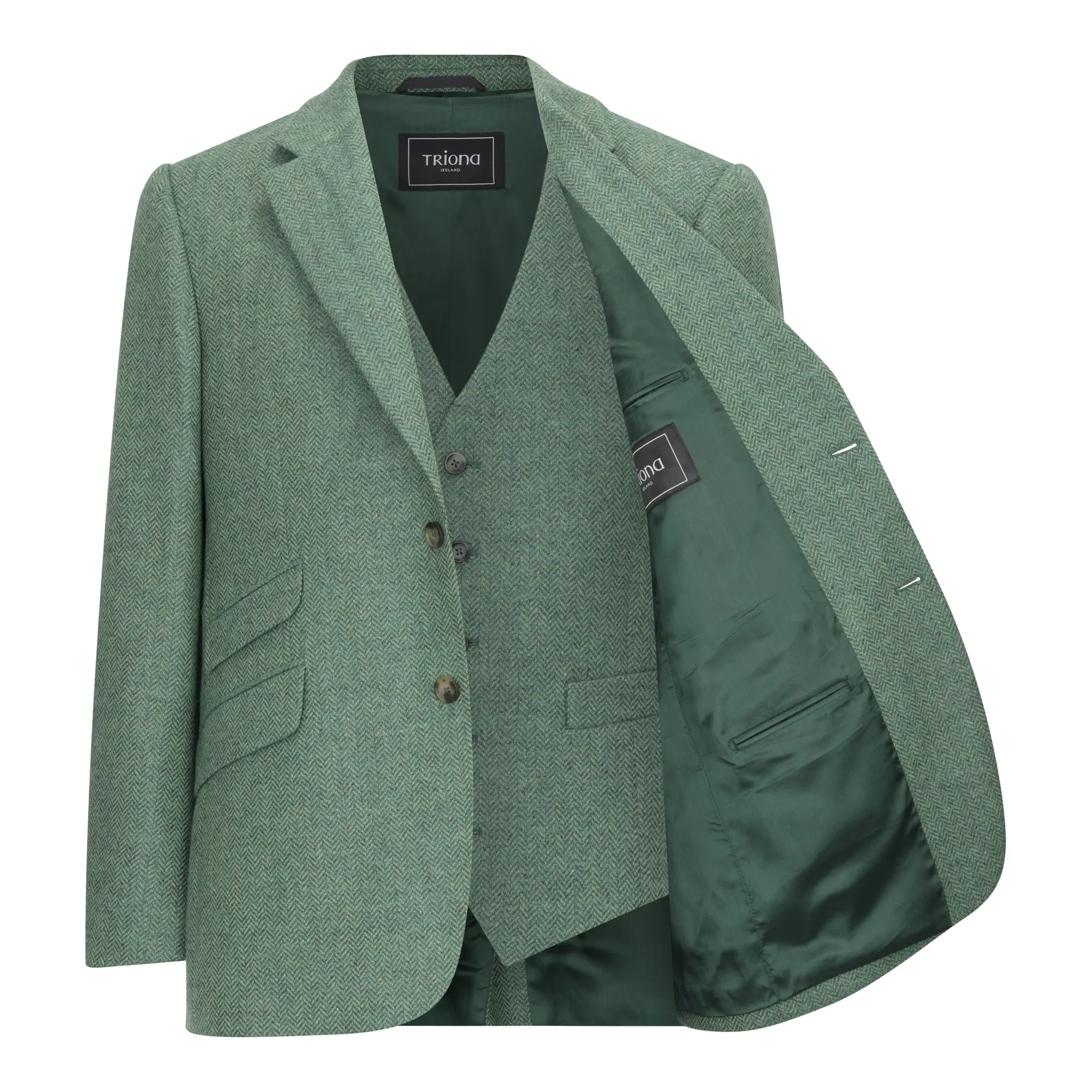 Light Green Herringbone James Classic Gents Tweed Jacket