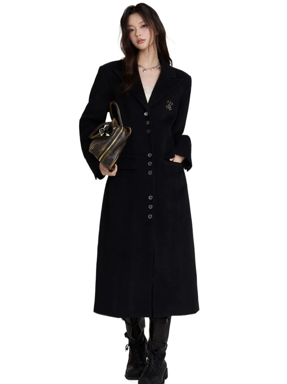 Long Woolen Blazer Coat