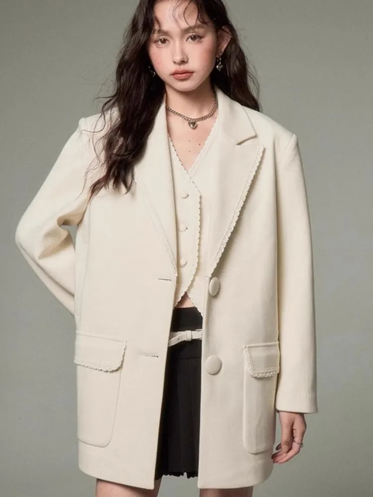 Loose slim casual suit jacket   vest【s0000003961】