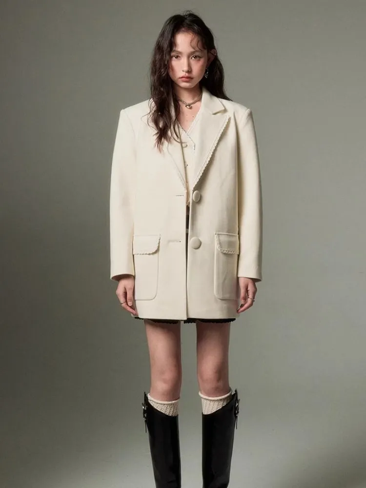 Loose slim casual suit jacket   vest【s0000003961】