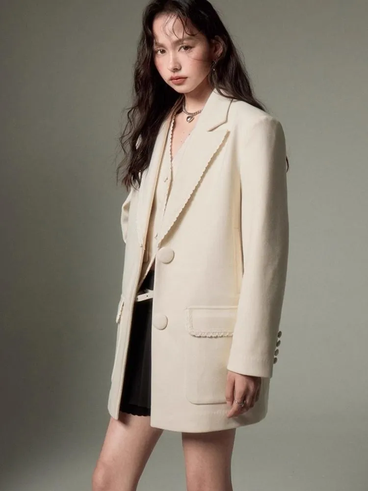 Loose slim casual suit jacket   vest【s0000003961】