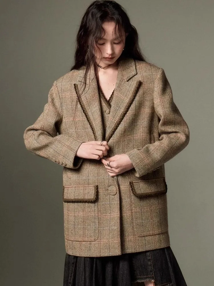 Loose slim casual suit jacket   vest【s0000003961】