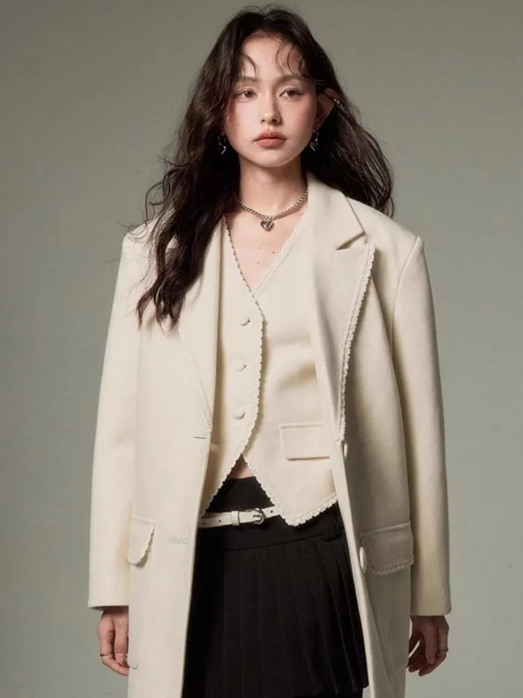 Loose slim casual suit jacket   vest【s0000003961】