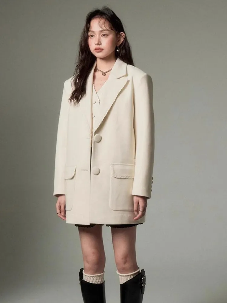 Loose slim casual suit jacket   vest【s0000003961】