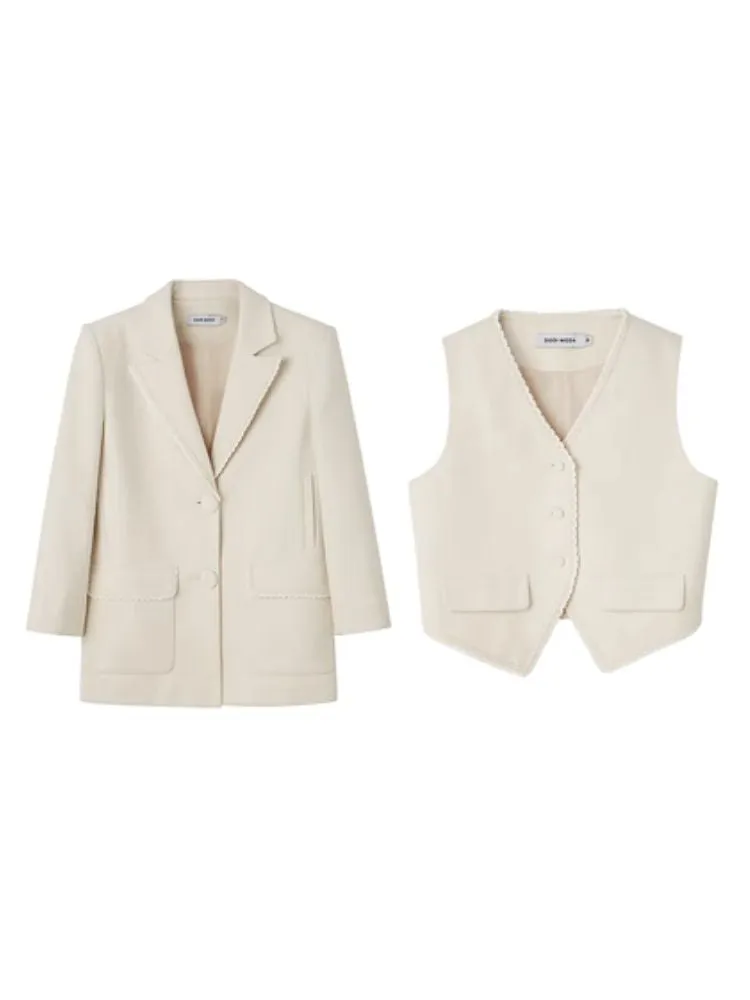Loose slim casual suit jacket   vest【s0000003961】