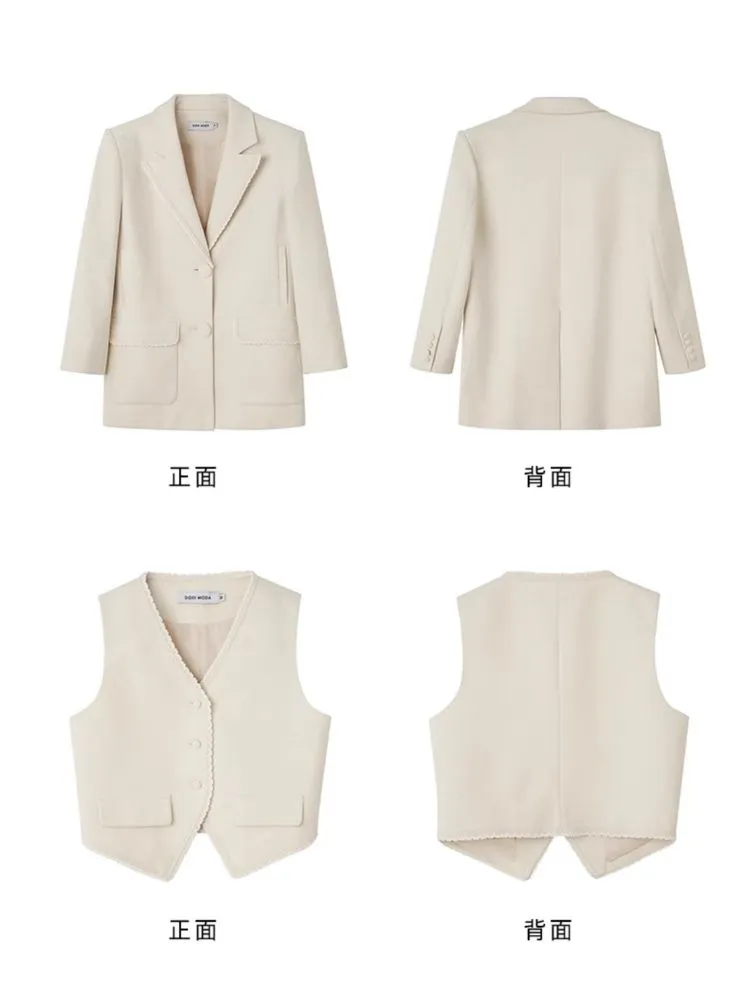 Loose slim casual suit jacket   vest【s0000003961】