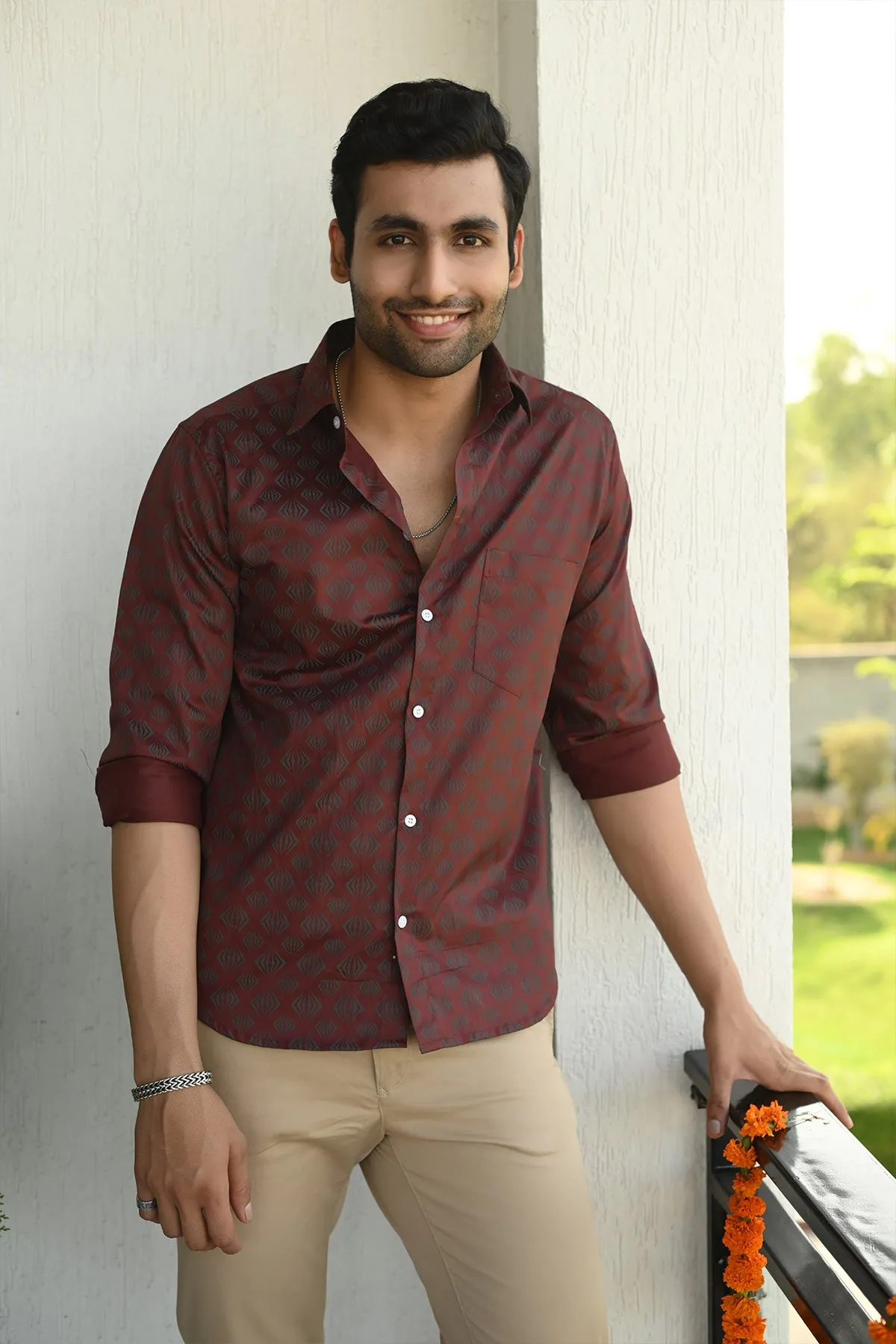 Luxe Maroon Super Premium Cotton Shirt, Full Sleeves | Style Matters