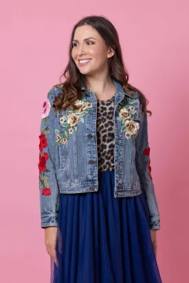 Maddison Blue Denim Jacket Rose