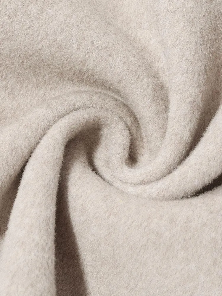 Mid-Length Wool And Cashmere Coat With Belt