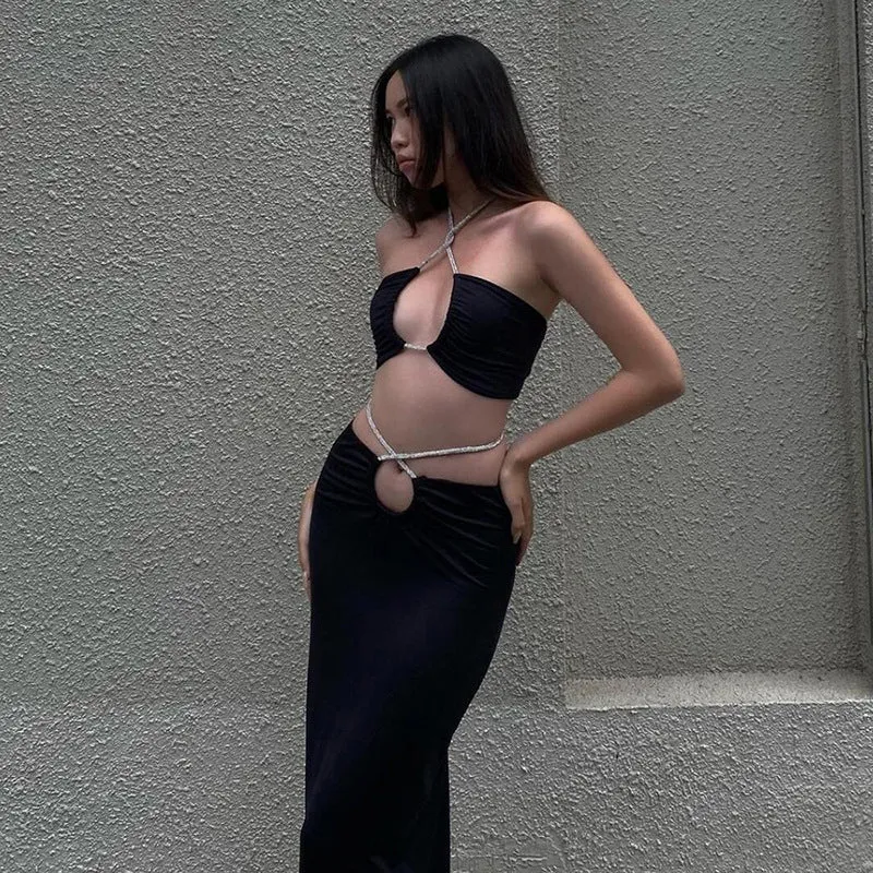 Neck Silver Rope Two-Piece Set