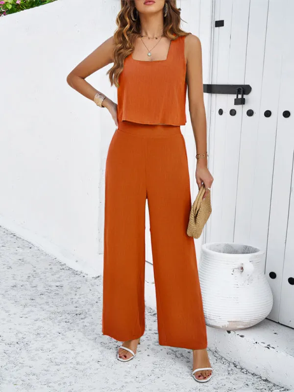 New casual sleeveless vest   trousers suit