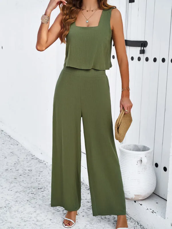 New casual sleeveless vest   trousers suit