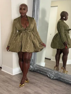 Olive Statement Puffer Jacket