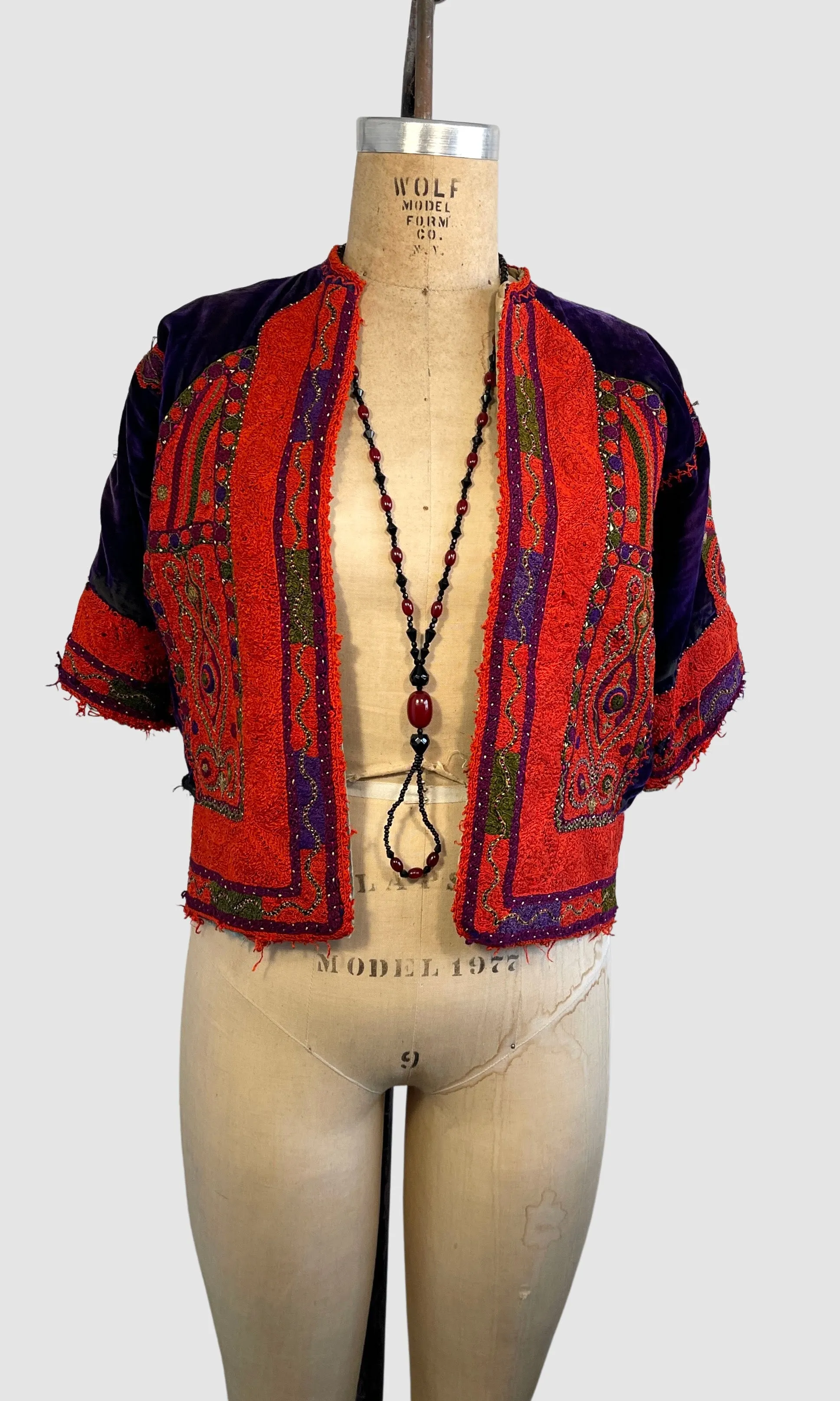 OTTOMAN EMPIRE Antique Hand Embroidered Cepken Jacket • Small Medium
