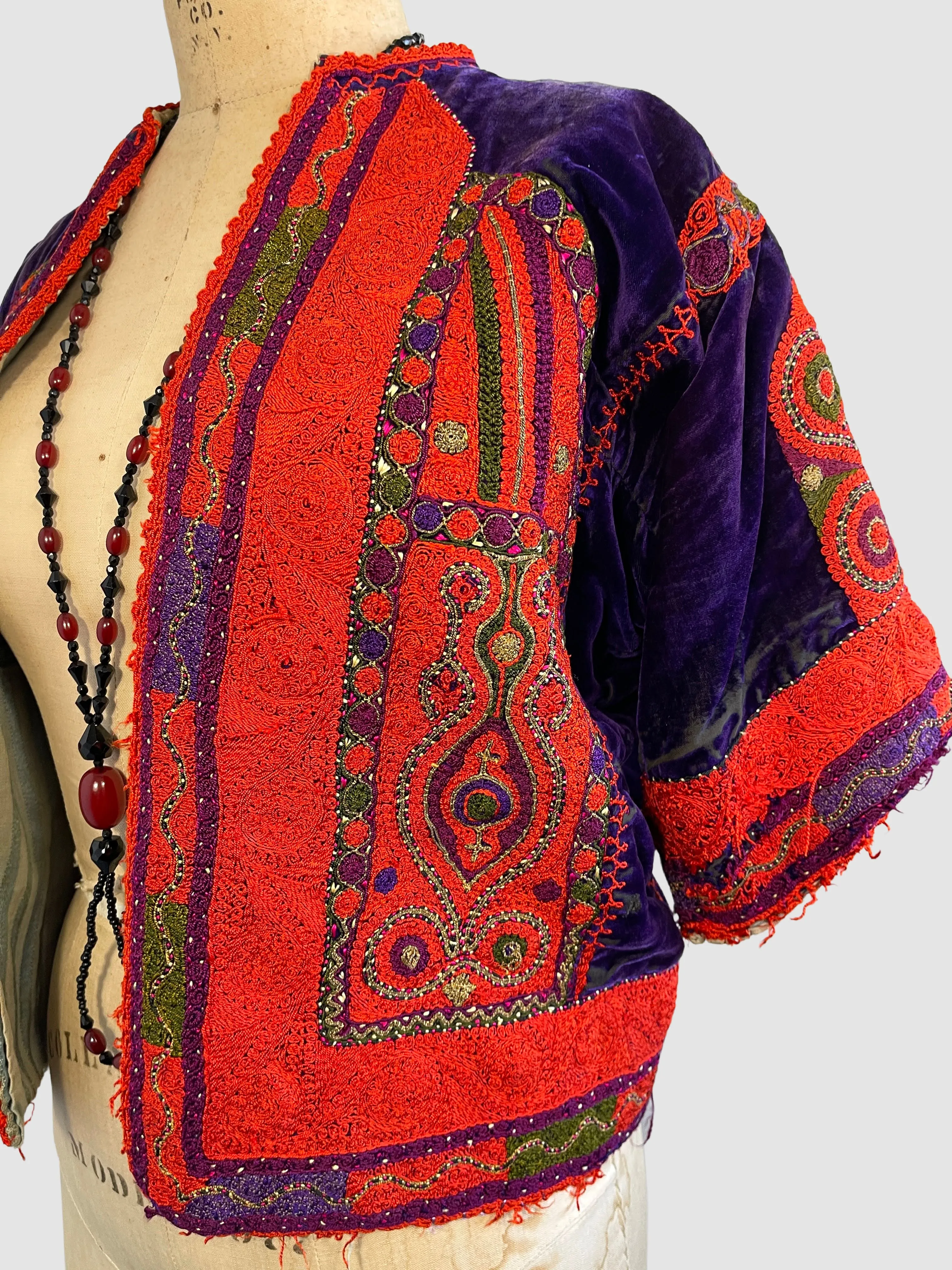 OTTOMAN EMPIRE Antique Hand Embroidered Cepken Jacket • Small Medium