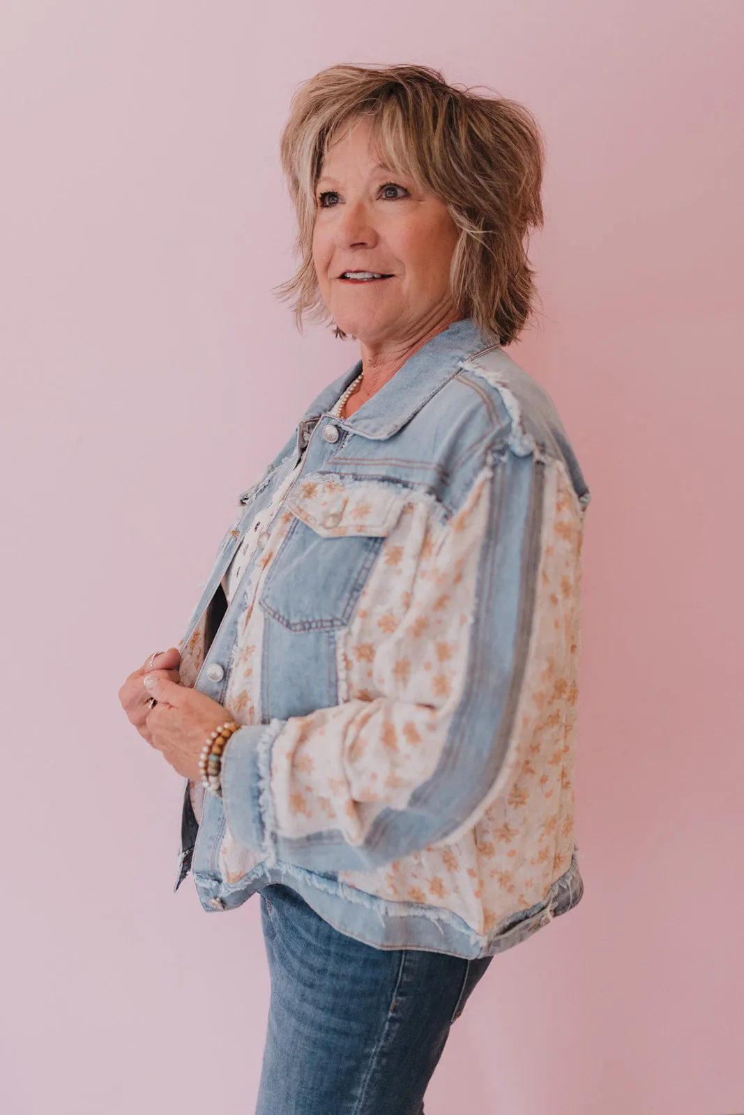 POL Floral Denim Jacket