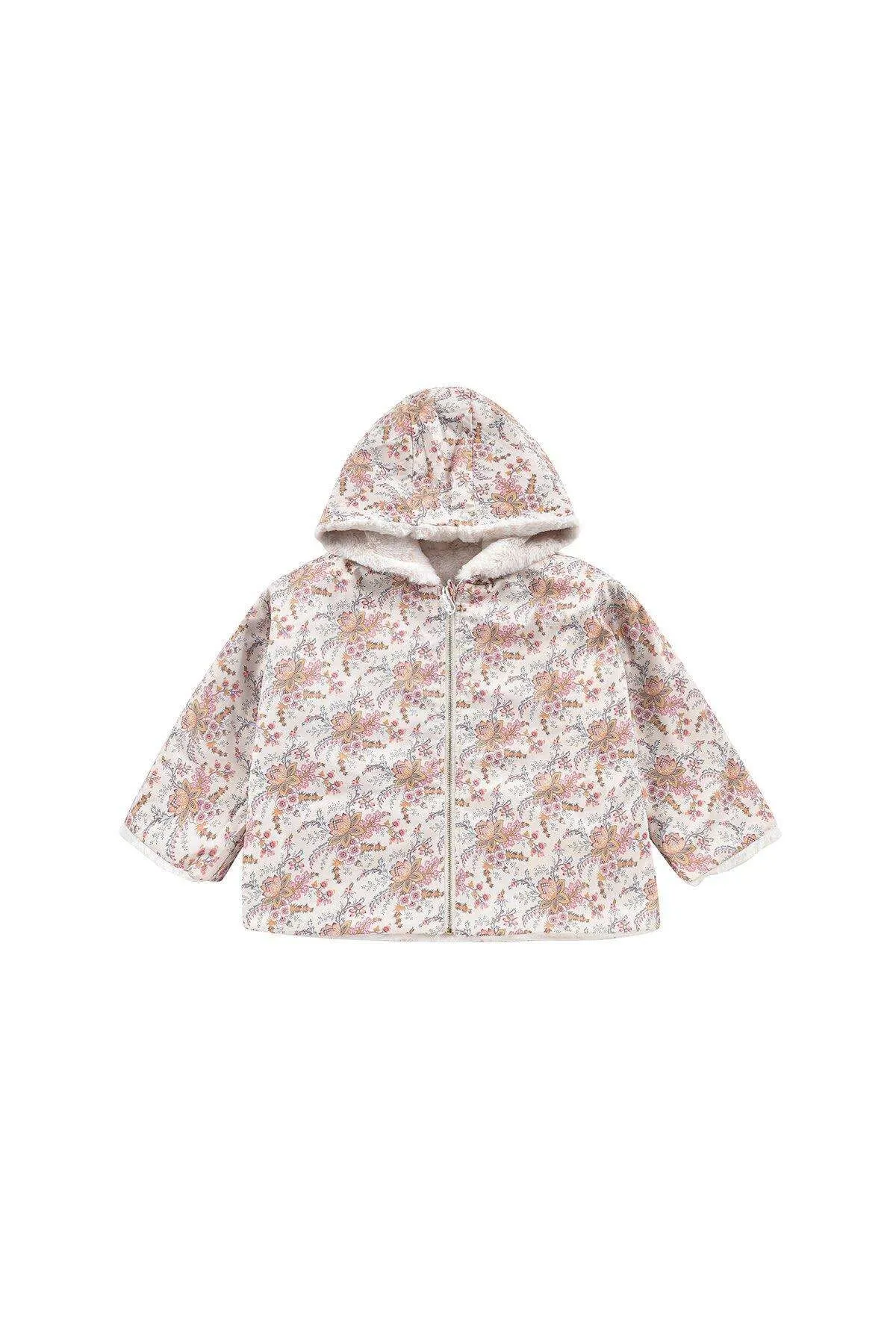 PRELVDFelvel Reversible Coat in Cream French Flowers - 8y