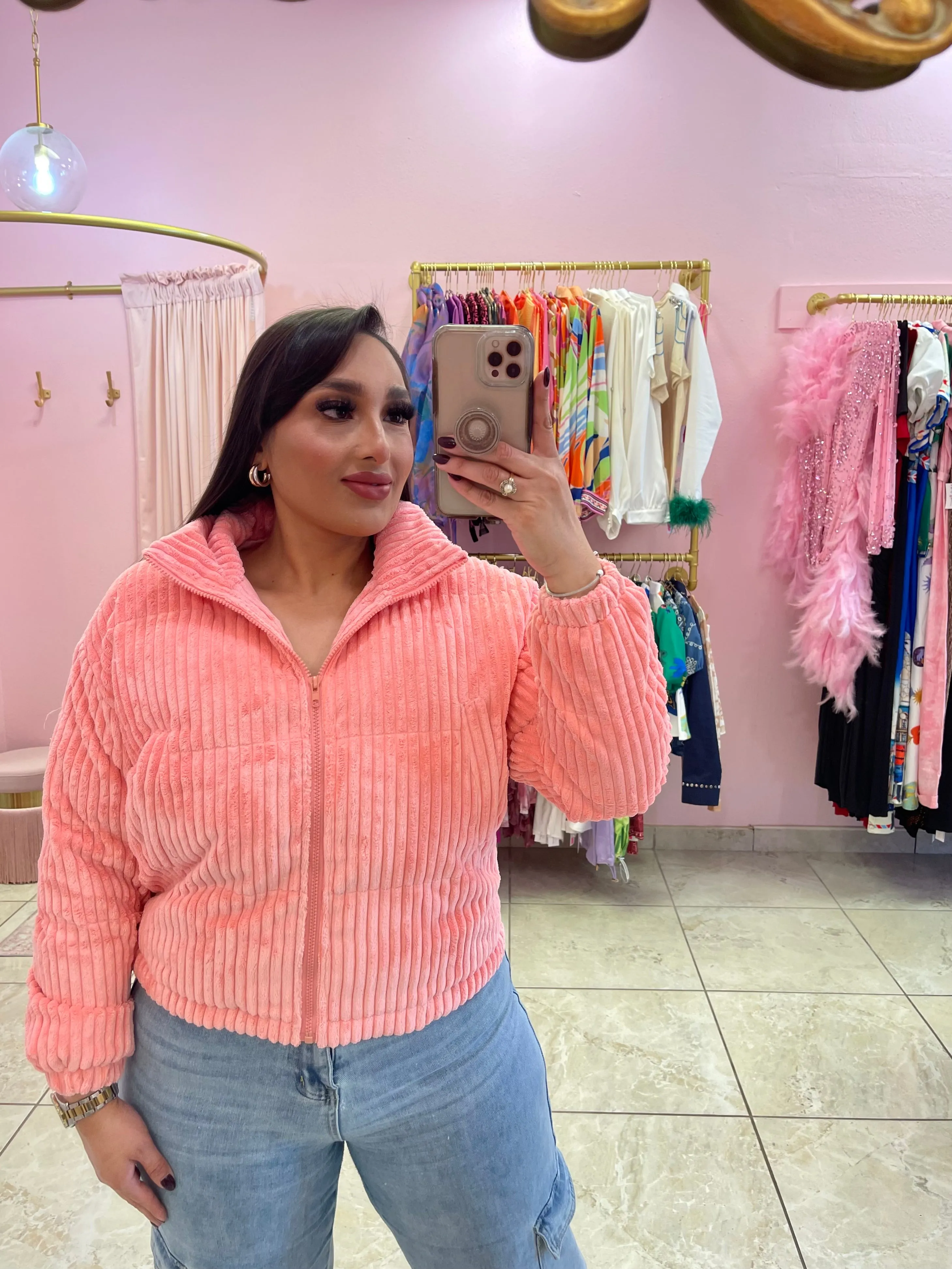 "Nelia" Corduroy Puffer Jacket