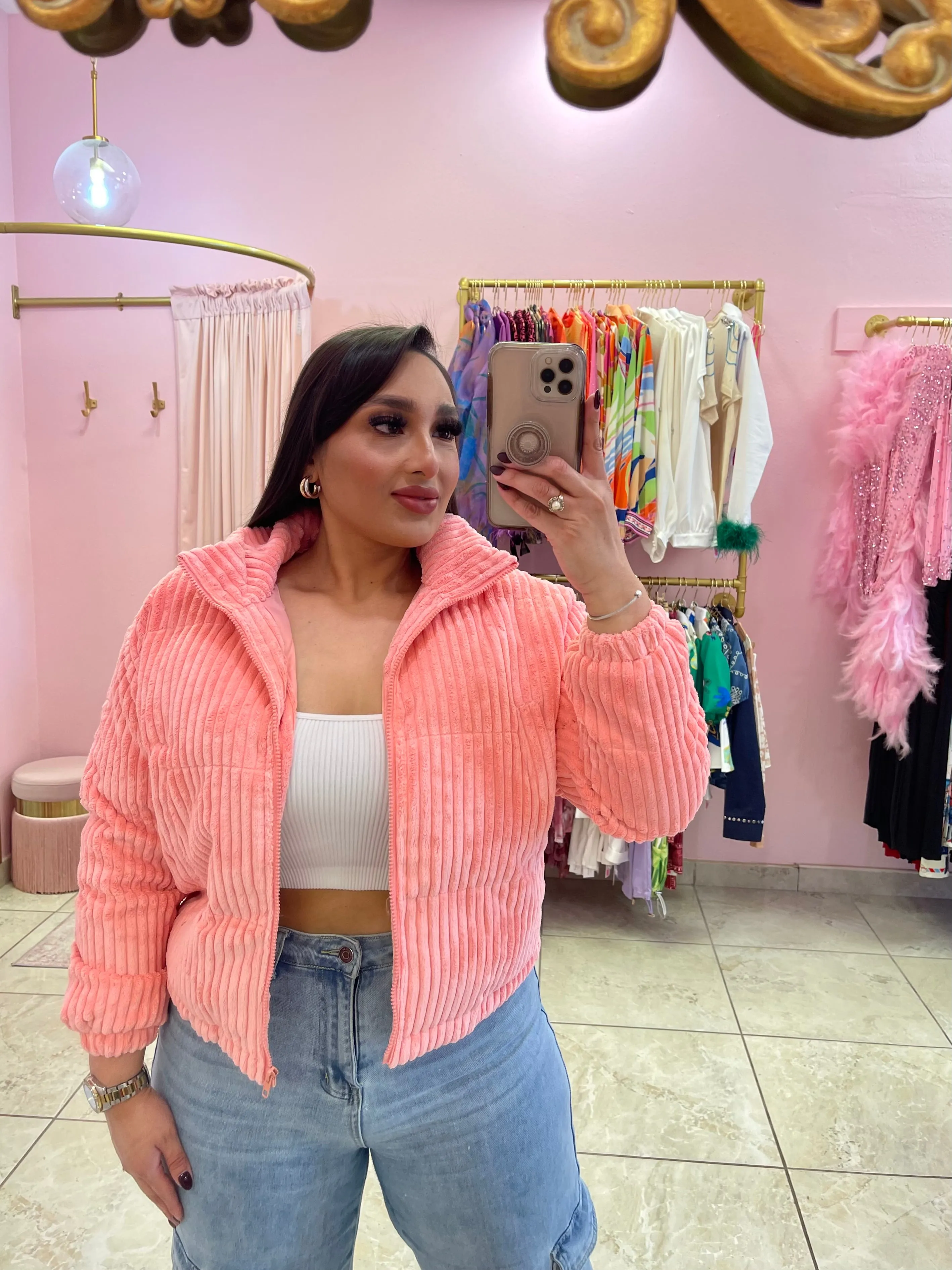"Nelia" Corduroy Puffer Jacket